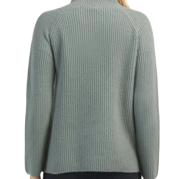 NWT Vince Wool Cashmere Mock Neck Ribbed Pullover Knit Sweater Size M - Picture 2 of 10